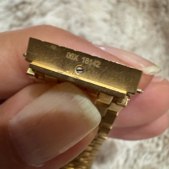 Michele 18mm Gold Plated Metal Bracelet Watch Band - Picture 8 of 16